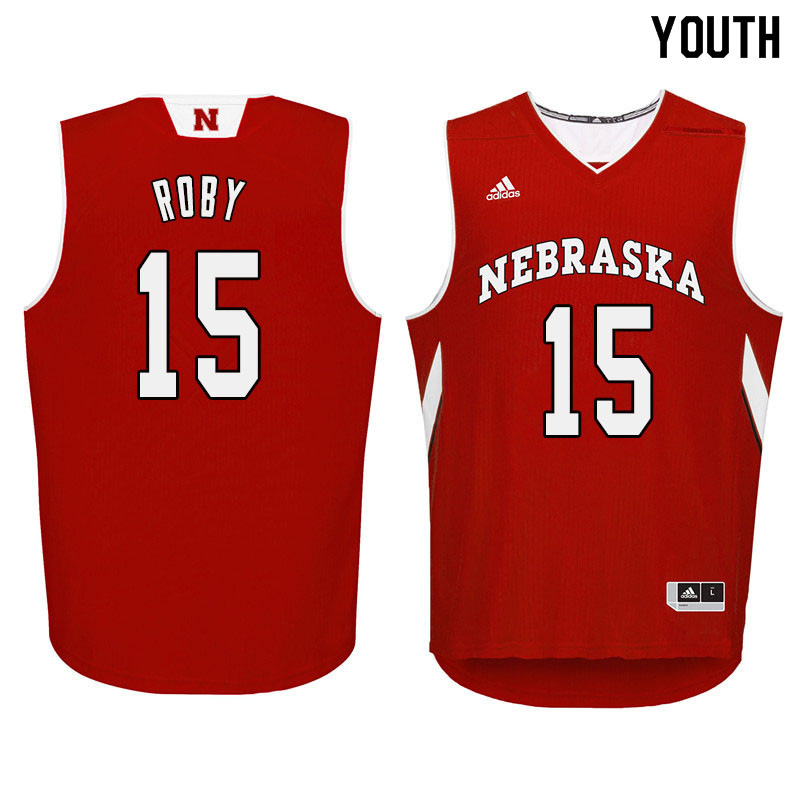 Youth Nebraska Cornhuskers #15 Isaiah Roby College Basketball Jersyes Sale-Red
